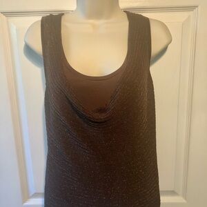 Cache Shimmering Coffee Brown Sleeveless Top